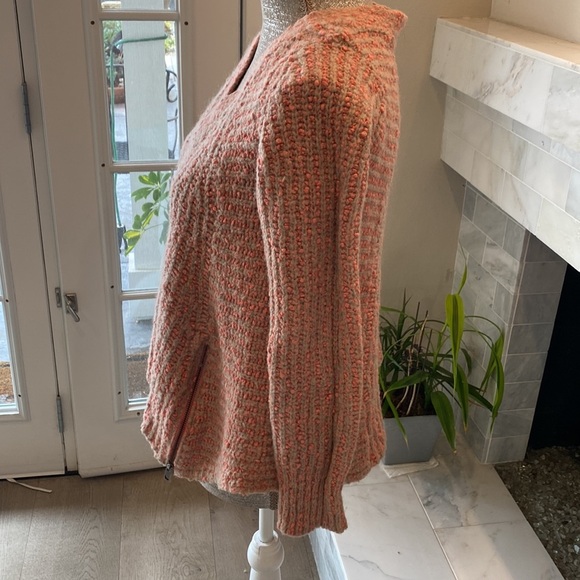 Anthropologie Moth Boucle Zipper V-neck Sweater Size Small - Picture 9 of 15